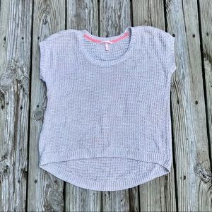 2/$10 Ladies S VICTORIAS SECRET Solid Tan Boxy Oversized Short Sleeve Sweater